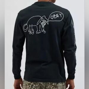 Obey Urban Outfitters UO Exclusive Angry Dog Graphic Long Sleeve Tee Medium